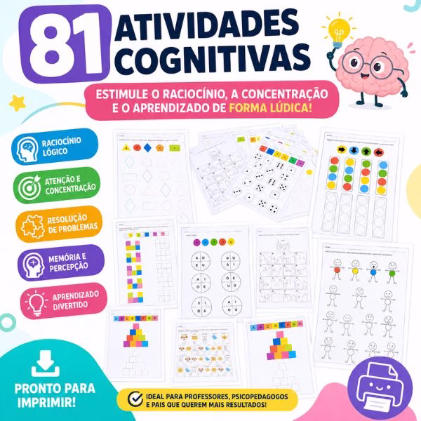 81 Atividades Cognitivas : Atenção, Memória, Percepção Visual e Raciocínio Lógico